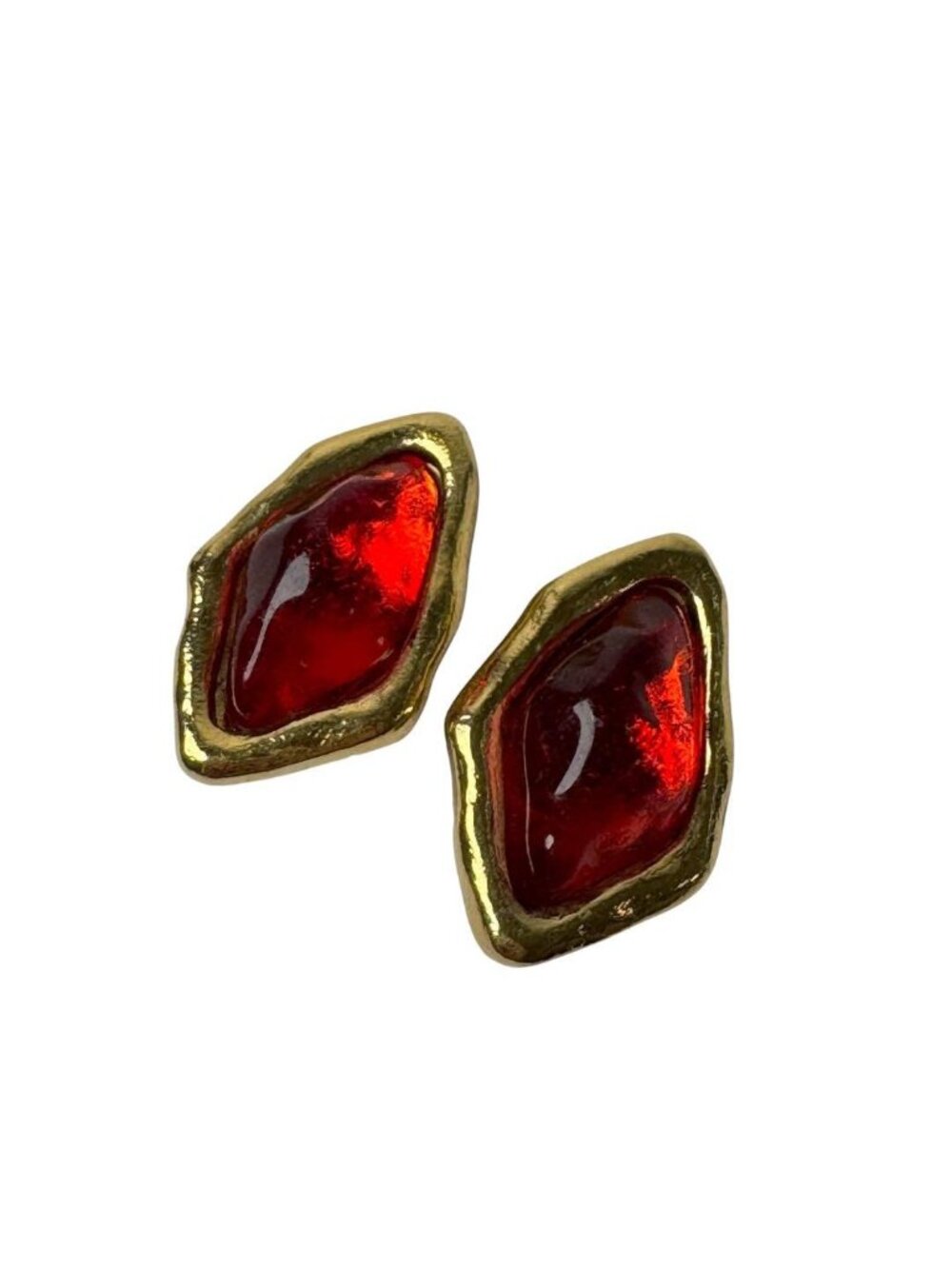 Saint Laurent Yves Vintage Earrings Colored Stone